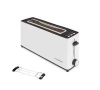 Bastilipo - Firefox - AB900 - Tostador blanco - Ranura larga para 2 rebanadas de 900W - función descongelar - Bandeja recogemigas