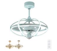 Bastilipo Miami-Ventilador de Techo con luz Mando a Distancia-3 Colores LED-Gama Luxury, Blanco, Diametro Total 63 cm, 0586