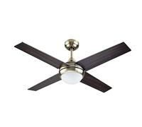 Bastilipo Mojácar Cuero Ventilador de Techo con luz LED y Mando a Distancia, Cereza/Nogal, Diametro Total 106 cm, 0531 - Cuero 3 LED