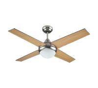 Bastilipo - Ventilador de techo acero cepillado de 105 cm con luz 3 LED y mando a distancia modelo Mojacar Niquel