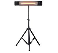 BASTILIPO, PROMETEO-E-1500P, estufa para exterior con soporte trípode, 1500W, mando a distancia, resistencias de infrarrojo