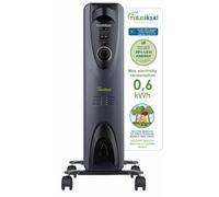 Bastilipo - RC-ECOFLUID-9 - Radiador ecológico compacto con H2O natrural liquid, extra bajo consumo, 1500W, 0,6kw/h, 9 elementos, c/termostato, color negro.