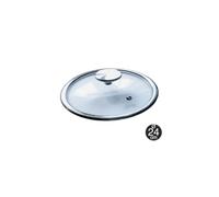Bastilipo - Tapa de cristal de acero inoxidable con cristal templado de 24 cm de diametro