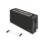 Bastilipo - Tostador Firefox AN-900 Color negro, ranura larga rebanadas, 900W - función descongelar - bandeja recogemigas