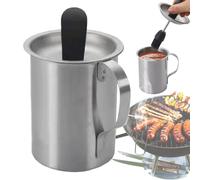 Basting Pot Set with Brush, Stainless Steel Sauce Holder, Heat-Resistant Grill Accessory, Non-Slip Handle Tool, Ideal for BBQ, Roasting, Charbroiling, Outdoor Cooking, Meat Marination Tasks