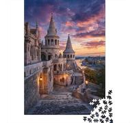 Bastión Pescador Atardecer Oscuro Rompecabezas de 1000 Piezas, Papel Reciclado para Adultos Juego Familiar Excelente Regalo 38x26cm/1000pcs