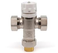 Bastion - Válvula mezcladora Heatguard UFH de 22 mm para bajar la temperatura del agua requerida con sistemas de calefacción por suelo radiante a base de agua, incluye entrega Prime al día siguiente