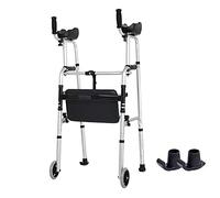 Bastón, andadores para personas mayores con asiento y soporte para brazos con ruedas y empuñadura Andador de viaje ligero ajustable para hombres y mujeres Andador multifuncional hermoso paisaje
