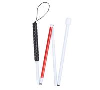 Bastón Ciego Bastón De Movilidad Antideslizante Plegable Bastón De Goma De Aleación De Aluminio con Correa para La Muñeca para Personas con Discapacidad Visual Mango Negro 4