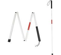 Bastón Ciego Plegable,Caña de Caminar, Bastón Blanco Aluminio, 124CM 4 Secciones Palos Ciegos Plegables para Personas con Discapacidad Visual Ceguera Personas Mayores
