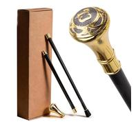 Bastón con Empuñadura Recta Dorada y Diseño de Corona de Caballero Medieval. Bastón Decorativo y Moderno para Hombres y Mujeres, Ideal para Cosplay.(W-6)