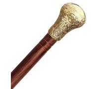 Bastón de Acero Macizo con Mango de latón Desmontable, Hecho a Mano en Acabado Dorado, Bastones y Bastones Decorativos únicos para Hombres, Mujeres y Personas Mayores