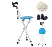 Bastón de aleación de aluminio plegable antideslizante, taburete de tres patas, muleta portátil con taburete, bastón antideslizante para ancianos, andador para ancianos, paseo a pie