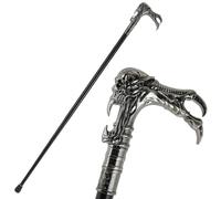 Bastón de Caminar Vintage Plata Cabeza Perro para Hombres Antiguo Caballero Ideal para Cosplay Fiesta Boda y Colección Antigua(Single Section)