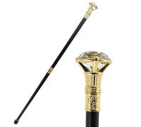 Bastón de caminata con cabeza de diamante de 36 pulgadas, elegante bastón para ancianos, bastón de proxeneta para hombres y mujeres, accesorio de disfraz