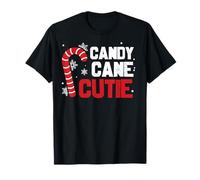 Bastón de Caramelo Cutie Navidad Divertido a Juego Camiseta
