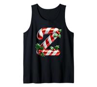 Bastón de Caramelo de Navidad Letra Z espíritu Festivo Camiseta sin Mangas