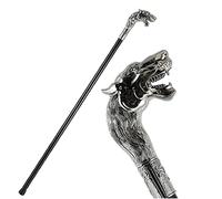 Bastón de lobo, bastón vintage para hombre, cabeza de lobo de metal, elegante, bastones de cosplay para hombres y mujeres