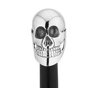 Bastón De Madera con De Vintage Antiguo Calavera Diseño Plata Finalizar Manejar Hecho A Mano Ligero Decorativo Regalo Ideal para Hombres Mujeres Y Mayores Adultos 35 Pulgadas