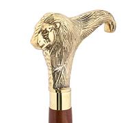 Bastón De Madera con De Vintage Antiguo Diseño de León de Latón Oro Finalizar Manejar Hecho A Mano Ligero Decorativo Regalo Ideal para Hombres Mujeres Y Mayores Adultos 36 Pulgadas