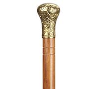 Bastón De Madera con de Vintage Antiguo Perilla Flor Oro Latón Finalisar Hecho A Mano Ligero Decorativo Regalo Ideal para Hombres Mujeres Y Mayores Adultos