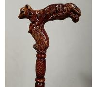 Bastón de Madera para Caminar, muletas con Forma de Animal, muletas talladas a Mano, Accesorios de Confort para Ancianos - Regalos asequibles, Fox Head
