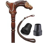 Bastón de madera para hombres y mujeres, bastones rústicos para hombres que caminan con formas de animales elegantes, bastón de madera tallada, ancianos, accesorio cómodo (D)