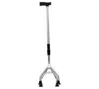 Bastón de Marcha de Cuatro Patas Ajustable para Mayores | Diseño Ergonómico y Ligero, Aleación de Aluminio, Plástico y Goma, para Caminar y Senderismo
