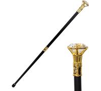 Bastón de metal con cabeza de diamante de cristal para la actuación de Año Nuevo, 35.8 pulgadas Royal Scepter Prop