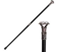 Bastón de metal con cabeza de diamante de cristal para la actuación de Año Nuevo, 35.8 pulgadas Royal Scepter Prop
