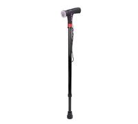 Bastón De Paseo - Caña De Paseo Plegable | Stick Para Movilidad Plegable Portátil Con LED Integrado, Alarma De Emergencia Y Radio FM, Soporte De Altura Ajustable Para Mayores, Caña