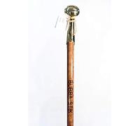 Bastón de paseo - Original Bubba Stik "Classic" estilo bastón con mango de latón Hame fabricado en Texas por Real Texans (caoba, 91 cm de altura)