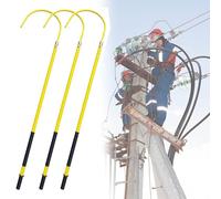 Bastón de rescate aislado con mango de fibra de vidrio reforzado, 1 m, 1,5 m, 2 m, 3 m, gancho de rescate aislado para vehículos eléctricos, poste de rescate ligero contra descargas eléctricas