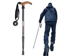 Bastón de Senderismo | Bastón Telescópico para Caminar | 4 Secciones Portátiles para Montaña y Deportes de Invierno