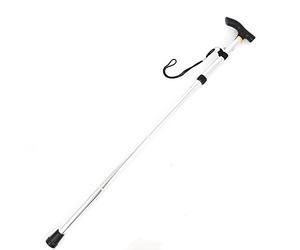 Bastón de senderismo, plegable, altura regulable, 84 - 93 cm, bastón de trekking, bastón de esquí multifunción con trabillas de mano, aluminio plateado