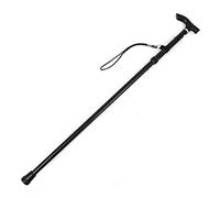Bastón de senderismo plegable, altura regulable 84 - 93 cm, bastón de trekking, bastón multifunción con asas de mano, aluminio, color negro
