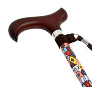 Bastón Extensible para Mayores - Aluminio con Empuñadura de Madera Ergonómica Ambidiestra (ARLEQUIN)