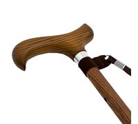 Bastón Extensible para Mayores - Aluminio con Empuñadura de Madera Ergonómica Ambidiestra (Madera)