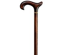 Bastón Mini Derby color marrón oscuro, material de haya, longitud de 80 cm, hasta 112 cm, soporta hasta 100 kg