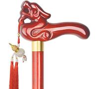 Bastón para caminar Bastón para caminar portátil Bastón tallado creativo Muleta de madera roja para mujeres Anciano Ayuda para la movilidad Accesorio para fiestas de disfraces, Longitud para hombres