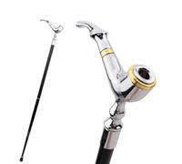 Bastón para Caminar Inspirado en Pipa de Fumar, Elegante Empuñadura con Detalles en Cromo y Oro, Cuerpo de Aluminio Duradero, Ideal para Uso Diario y Fiestas Temáticas