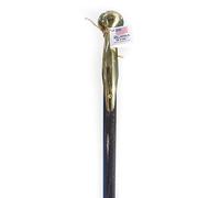 Bastón para caminar original Bubba Stik estilo estándar con mango de jamón de latón fabricado en Texas por Real Texans. (Ebony, 91,4 cm de altura)