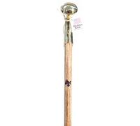 Bastón para caminar original Bubba Stik estilo estándar con mango de jamón de latón fabricado en Texas por Real Texans. (castaño rojo, 99 cm de altura)