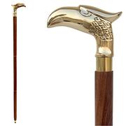 Bastón para hombres y mujeres, 96,77 cm, de aspecto vintage y estilo victoriano, mango de metal en forma de cabeza de perro