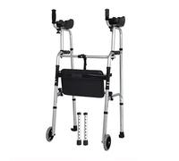 Bastón para personas con discapacidad, equipo médico para personas mayores con ruedas, andador ligero, plegable y ajustable de aluminio.(F)