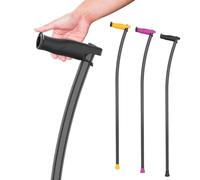 Bastón para Personas Mayores de Fibra de Carbono INDESmed | Ultra-Ligero, Ajustable, Ergonómico y Resistente | Ayuda para Caminar con Mango Antitendinitis | Cómodo y Seguro (Negro, M (165-175cm))