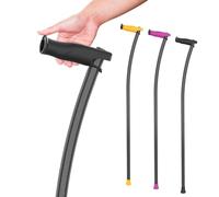 Bastón para Personas Mayores de Fibra de Carbono INDESmed | Ultra-Ligero, Ajustable, Ergonómico y Resistente | Ayuda para Caminar con Mango Antitendinitis | Cómodo y Seguro (Negro, L (175-185cm))