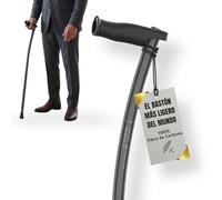 Bastón para Personas Mayores de Fibra de Carbono INDESmed | Ultra-Ligero, Ajustable, Ergonómico y Resistente | Ayuda para Caminar con Mango Antitendinitis | Cómodo y Seguro (Negro, S (155-165cm))