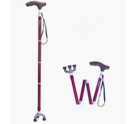 Bastón Plegable Ajustable, ángulo retráctil de Tres Patas muletas de Ancianos no Slip portátiles, Regalo de Padres Rojos, es Tan Amable de su Parte