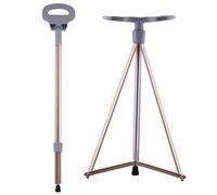 Bastón plegable con asiento de silla ligero y base antideslizante para viajes y montañismo, unisex